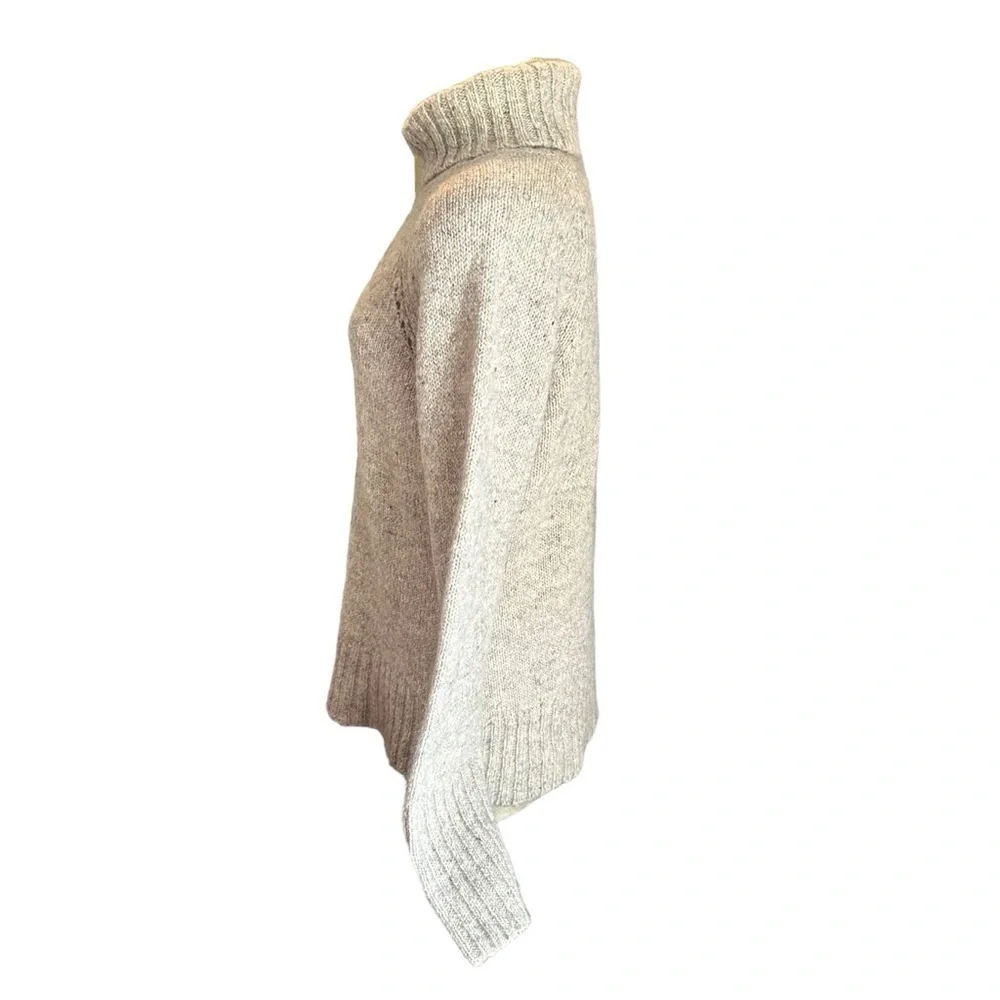 Ann Taylor LOFT Wool Mohair Beige Turtleneck Sweater Size Large - Picture 4 of 8